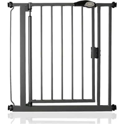 Afbeelding van Safetots Traphekje Zonder Boren Zelfsluitend Assortiment, 75 cm 82 (42 opties beschikbaar), Leisteen Grijs, Babyhekje, Veiligheidshekje voor Peuter, Eenvoudige Installatie.