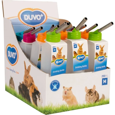 Afbeelding van Duvoplus Voerbak Knaagdier Drinkfles Plastiek Kleine Dieren M 250ml Display 1st