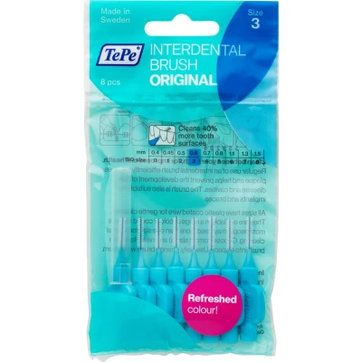 Afbeelding van TePe Interdentale Ragers Original 0,6 mm Blauw blister à 8 stuks