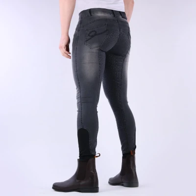 Afbeelding van Harry&#039;s Horse Rijbroek heren Liciano Denim Full Grip zwart