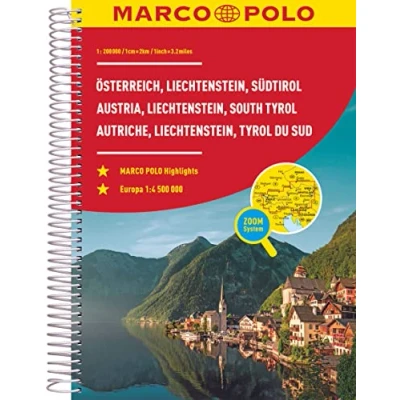 Afbeelding van MARCO POLO Reiseatlas Österreich, Liechtenstein, Südtirol 1:200.000: mit Europa 1:4,5 Mio.