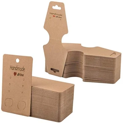 Afbeelding van 200 Stuks Oorbel Ketting Display Kaarten, Houder Kraftpapier Sieraden Hangende Voor Kettingen, Armbanden, Hang Tags