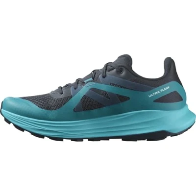 Afbeelding van Salomon Ultra FLOW Trail hardloopschoenen, Heren, Maat: 44, Carbon/tahitian tide/deep dive Textiel/ synthetisch
