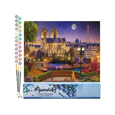 Afbeelding van Figured&#039;Art Schilderen op Nummer Volwassenen canvas Onze Lieve Vrouw onder de Sterrenhemel Handwerk acrylverf Kit DIY Compleet 40x50cm zonder frame