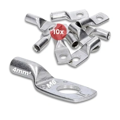 Afbeelding van 10 stuks Kalitec HR4 6 standaard buiskabelschoenen 4 mm² M6 I zonder kijkgat Made in Germany