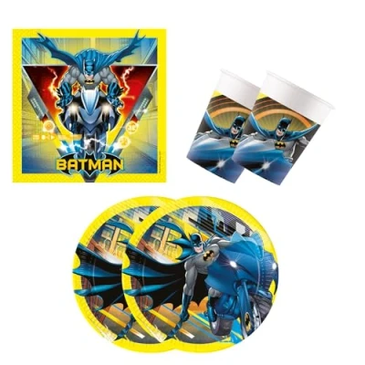 Afbeelding van Procos 10137430 Partyset S Batman Rogue Rage, 52 delige set, 16 borden, bekers, 20 servetten, wegwerpservies, partyservies, tafeldecoratie, Marvel
