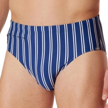 Afbeelding van Schiesser Classic SWIM Zwemslips, Heren, Maat: Medium, Blau, weiß
