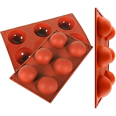 Afbeelding van 3 Packs Semi Bolvormige Siliconen Mal voor Cake 6 Cavity Grote Halfronde Cakevorm het Maken van Chocolade, Cake, Gelei, Dome Mousse