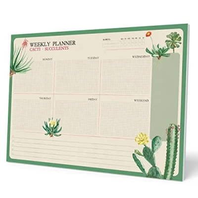 Afbeelding van Grupo Erik A4 Weekplanner Botanical Cacti Bureauplanner met 54 afscheurbare vellen Tafelkalender Engels