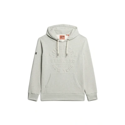 Afbeelding van Superdry Embossed LOGO Graphic Hoodie, Heren, Maat: Medium, Pumice stone beige marl