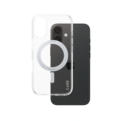 Afbeelding van Apple iPhone 16 MagSafe Hoesje Gerecycled kunststof Hardcase,Backcover Zilver Telefoonhoesje Shockproof/Valbescherming met foto of logo