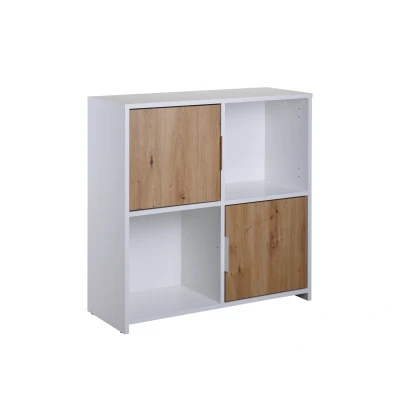 Afbeelding van Pepeto wandkast 2 deuren, planken wit, Artisan eik decor.