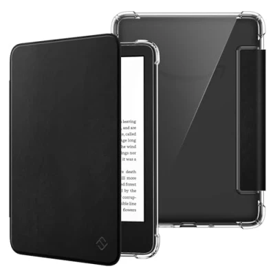 Afbeelding van Fintie Hoesje voor 6 inch Kindle (11e generatie) 2024/2022, Clear Soft TPU Case met Auto Sleep/Wake Basic 2024, Zwart