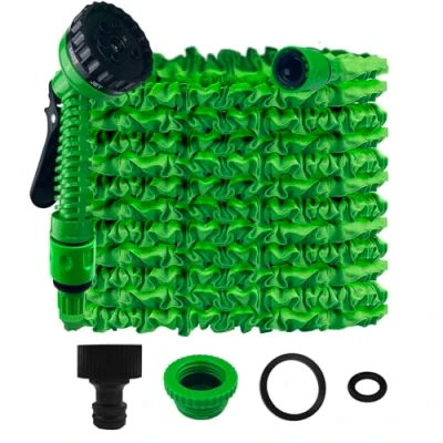 Afbeelding van Gsakskdsap flexibele tuinslang, 30 m waterslang, rekbare slang, aansluiting met 7 functies, tuinhanddouche voor tuin, huisdieren, autowassen, groen