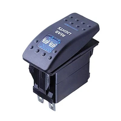 Afbeelding van Mintice 12V 20A Tuimelschakelaar Blauw LED licht Schakelaar AAN/UIT Wipschakelaar Bediening Drukschakelaar Auto Vrachtwagen Boot Dashboard 5Pin Waterbestendig Rear Light