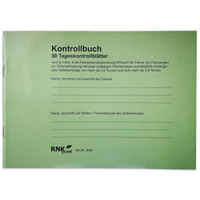 Afbeelding van Rnk, Formulier, Logboek van de bestuurder controleboek (volgens § 1 voorheen 6 Abs. FPersV) A 5 liggend, 32 (32 x)