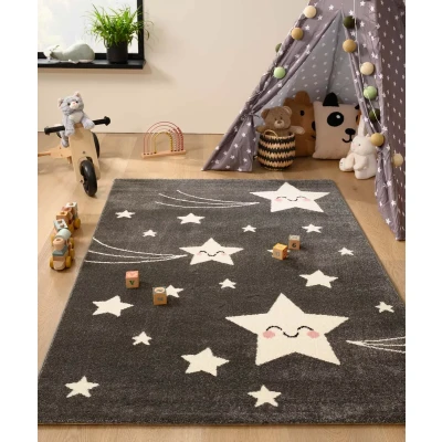 Afbeelding van Tapijt/Vloerkleed Sterren Adventures Grijs/wit 200x290 Cm