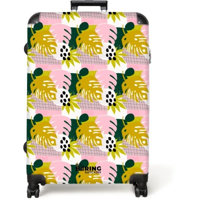 Afbeelding van NoBoringSuitcases.com® Koffer groot Reiskoffer lichtgewicht Tropische bladerpatroon Rolkoffer met 4 wielen Grote trolley XL 98 liter bagage
