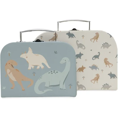 Afbeelding van Jollein Roarsome Speelkoffer Set van 2 1 grotere koffer, kleinere koffer Dino&#039;s, Meerkleurig, 25x17,5x8,5cm, 20x14,5x8cm,