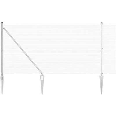 Afbeelding van vidaXL Gelaste Draadhek met 13 Spike Posts 1.2x25 m Gegalvaniseerd Staal