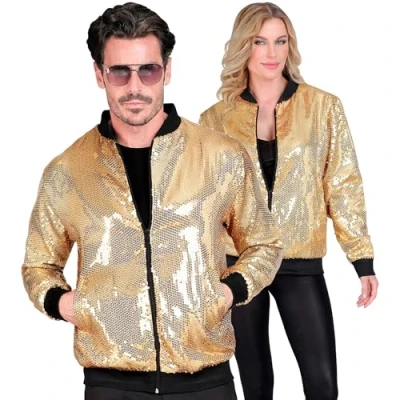 Afbeelding van Widmann Feestmode bomberjack, paillettenjas, vest, feestoutfit, disco