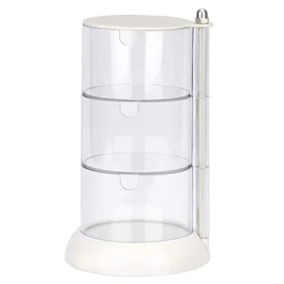 Afbeelding van JessLab Stapelbare Opslag, 3 Lagen Acryl Haaraccessoire Organisatoren Containers Sieraden Trays Make up Organisator Opslag voor Badkamer Ijdelheid Aanrecht