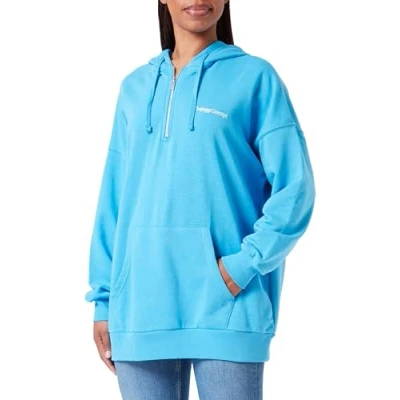 Afbeelding van Thejoggconcept Safine Halfzip Hoodie, Dames, Maat: XXL, Malibu blue