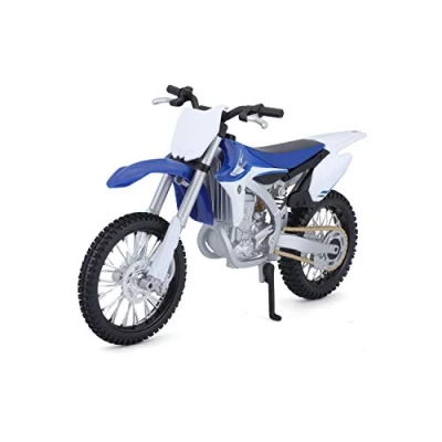 Afbeelding van Bauer Spielwaren 2049744 Maisto Yamaha YZ450F: origineel motormodel 1:12, met beweegbare standaard, vering en vrij rollende wielen, 17 cm, blauw (5 13021), medium