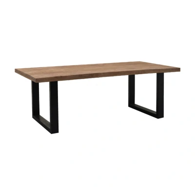 Afbeelding van Brix Sturdy eettafel u poot 180x90 cm Hout