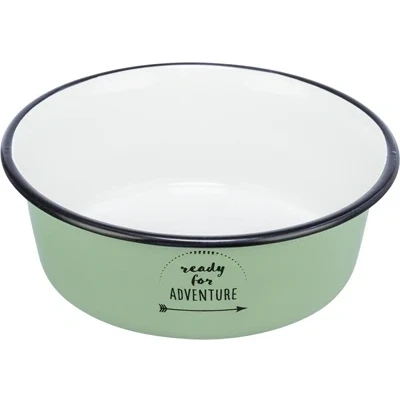 Afbeelding van Trixie Voerbak Drinkbak Emaille / Rvs Groen 21X21 CM 1,9 LTR (410432)