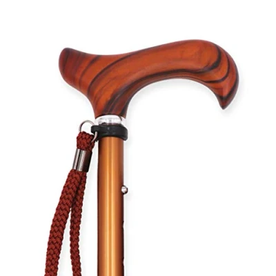 Afbeelding van KMINA PRO Wandelstok Hout, Verstelbare voor Ouderen, Wandelstokken Heren un Dames, Handicap, Adjustable Walking Stick Wood, Aluminium Houten