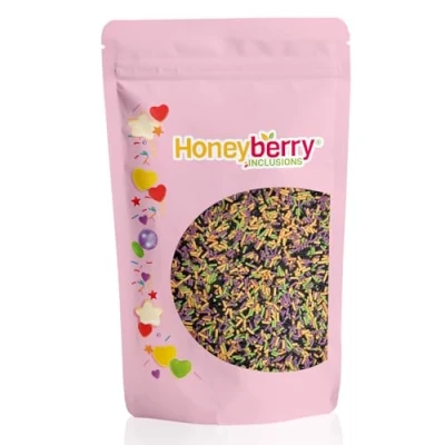 Afbeelding van Natuurlijke Eetbare Kleurrijke Strooisels 200g Cakedecoratie en Suikerstrooisels Perfect voor Bakken, Taarten, Cupcakes, Koekjes Desserts Geproduceerd in de EU (Halloween Vermicelli)
