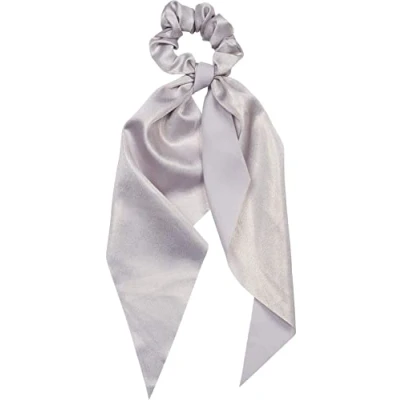 Afbeelding van styleBREAKER dameshaarband effen met strik in retrostijl, elastiek, scrunchie, vlecht, haarband 04027042, Kleur:Grijs