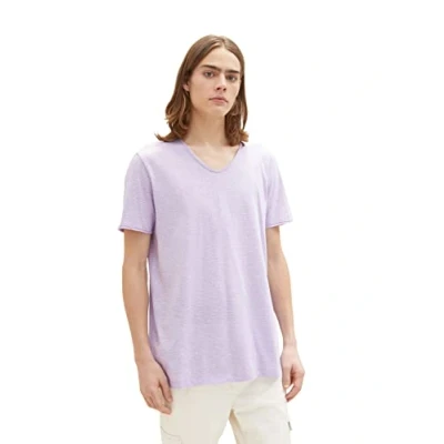 Afbeelding van TOM TAILOR Denim T shirt voor heren, 31352 Lila Wit Fine Yd Stripe, XS