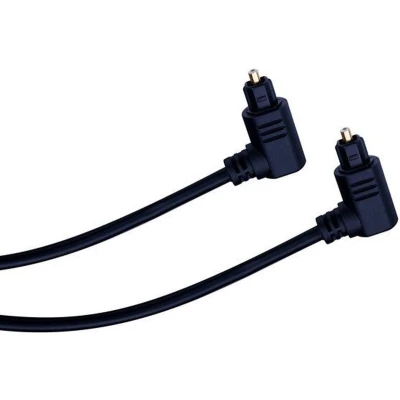 Afbeelding van Digitale optische Toslink audio kabel met haakse connectoren 4mm / zwart 2 meter