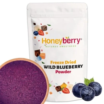 Afbeelding van Gevriesdroogd Wilde Bosbessenpoeder Vriesgedroogd Fruitpoeder Gedroogd voor Bakken, Smoothies en Desserts Natuurlijk Blauwe Bessenpoeder Zonder Toevoegingen of Suikers (250g)