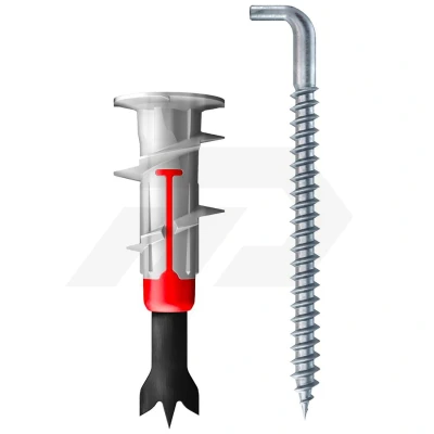 Afbeelding van Fischer duoblade gipsplaatpluggen 44mm met ronde haken 4,2x40mm schroef (Per 6 stuks)