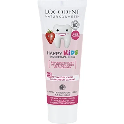 Afbeelding van Logodent Happy Kids Tandgel aardbei 50 ml