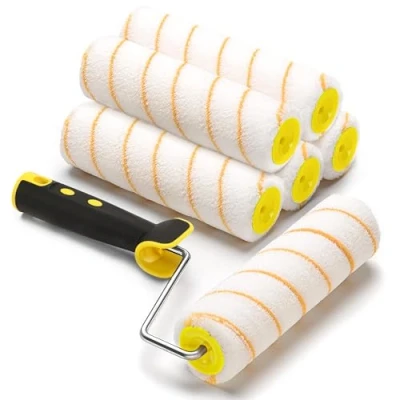 Afbeelding van Verfroller 6 delige set professionele verfroller, 5 verfrollers（breedte 18cm）12 mm pool polyacryl complete verfset, telescopische stang bevestigbaar, schildersverf, penseelpleister, woondecoratie