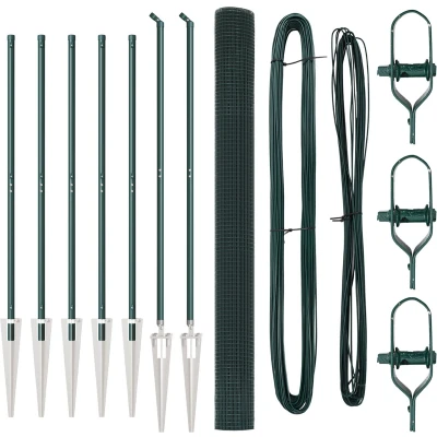 Afbeelding van vidaXL Gelaste Draad Fence met 7 Spike Palen Groen 1.6x10 m Staal