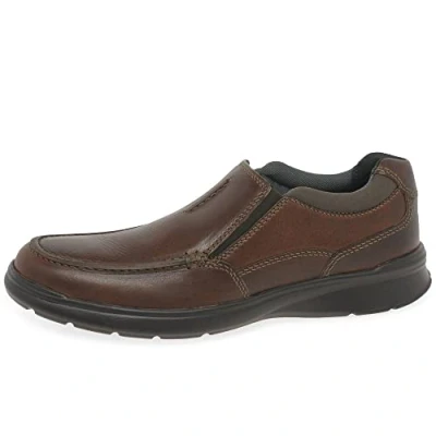 Afbeelding van Clarks Cotrell Free slippers voor heren, bruin tabakleer, 41 EU