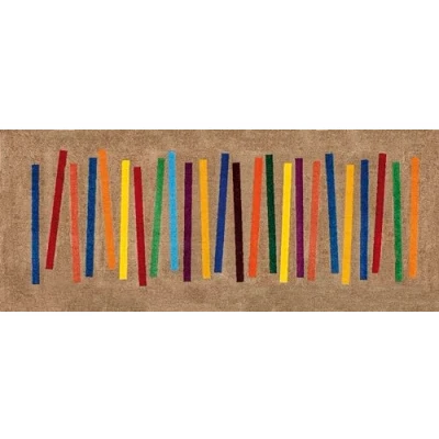 Afbeelding van wash+dry by Kleen Tex Loper Mixed Stripes Inloopmatten, modern streepdessin, antislip, wasbaar