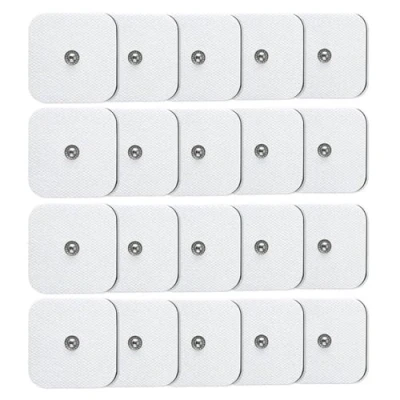 Afbeelding van QUEAMBLER 20 stuks elektroden voor elektrode stimulatoren, elektrodenpads spierstimulatie TENS/EMS elektronisch pulsmassageapparaat