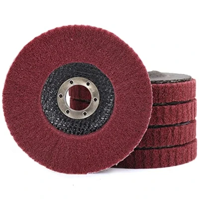 Afbeelding van SI FANG 5Pcs 115Mm Nylon Fiber Flap Disc Polijsten Wheel, 320 Grit Schuren Pad Schurende Slijpschijven Buffing Wiel voor 4.5x7/8 &quot;Haakse Slijper, Metalen Rvs Hout Oppervlak Afwerking