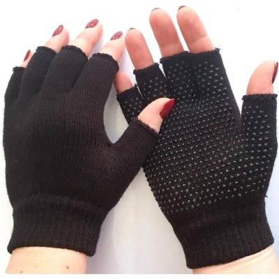 Afbeelding van Scoby Vingerloze Handschoenen Met Grip Winterhandschoen Winter Fingerless Gloves One Size Zwart