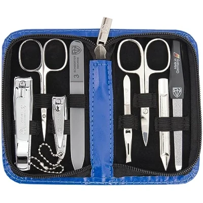 Afbeelding van DREI SCHWERTER Germany Manicure Etui Nagelset &#039;Roma&#039; 8 delig Glazen vijl Nagelschaar