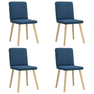 Afbeelding van vidaXL Eetkamerstoelen 4 st stof blauw