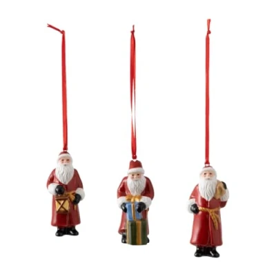 Afbeelding van Villeroy &amp; Boch Ornamenten kerstman, set 3dlg Nostalgic Ornaments