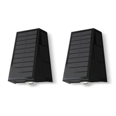 Afbeelding van Calex Matera Solar Wandlamp 2 Stuks Up &amp; Down Tuinverlichting Zonne energie Warm Wit Licht Zwart