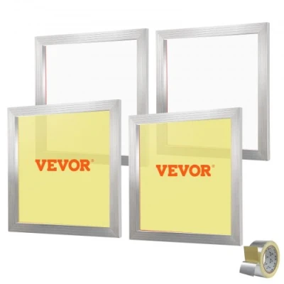 Afbeelding van VEVOR 4 stuks aluminiumlegering zeefdruk pers 50,8 x cm, zeefdrukmachine accessoires 110 mesh, zuurbestendig en niet vervormbaar voor kussenslopen, stoffen, papier, kopieerpapier enz.